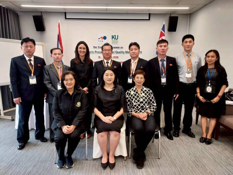 The Office of Extension and Training Kamphaengsaen, in collaboration with the Thailand International Cooperation Agency (TICA), Ministry of Foreign Affairs of Thailand, organized a training course on “Dairy Products Processing and Quality Management”